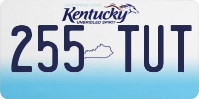 KY license plate 255TUT