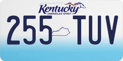 KY license plate 255TUV