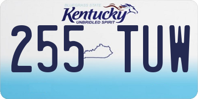 KY license plate 255TUW