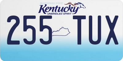 KY license plate 255TUX