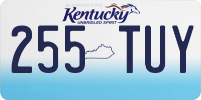 KY license plate 255TUY