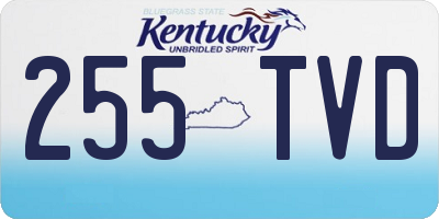 KY license plate 255TVD