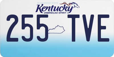 KY license plate 255TVE