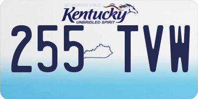 KY license plate 255TVW