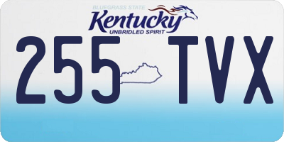 KY license plate 255TVX