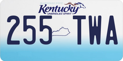 KY license plate 255TWA