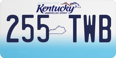 KY license plate 255TWB