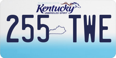 KY license plate 255TWE