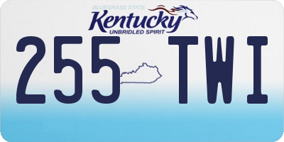 KY license plate 255TWI