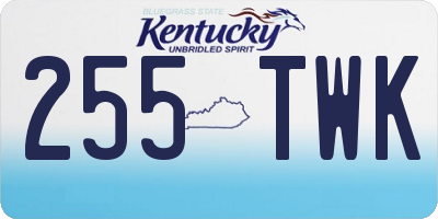 KY license plate 255TWK