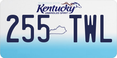 KY license plate 255TWL