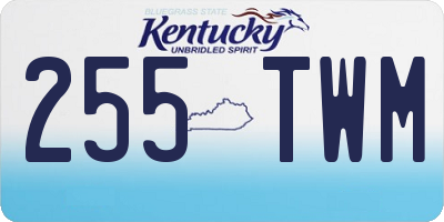 KY license plate 255TWM