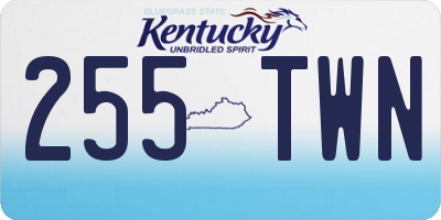 KY license plate 255TWN