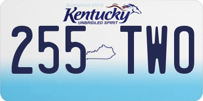 KY license plate 255TWO