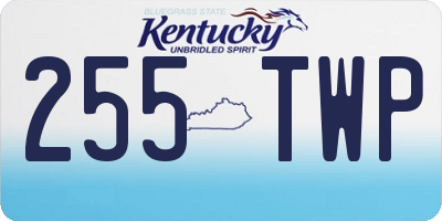 KY license plate 255TWP