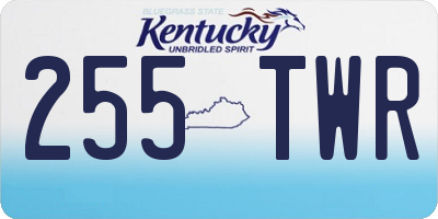 KY license plate 255TWR