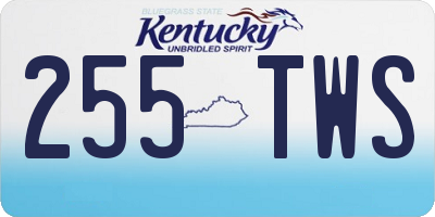 KY license plate 255TWS