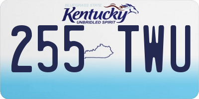 KY license plate 255TWU