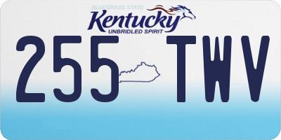 KY license plate 255TWV