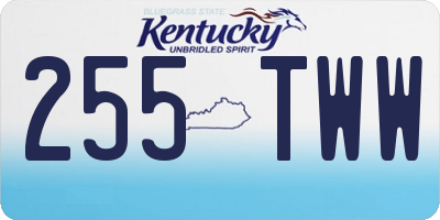 KY license plate 255TWW