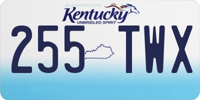 KY license plate 255TWX