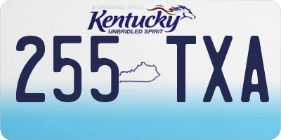KY license plate 255TXA
