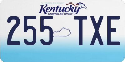 KY license plate 255TXE