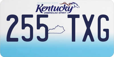 KY license plate 255TXG