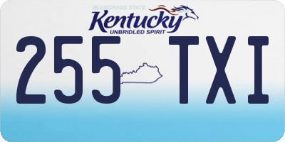 KY license plate 255TXI