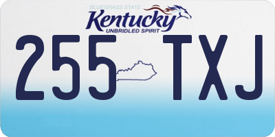 KY license plate 255TXJ