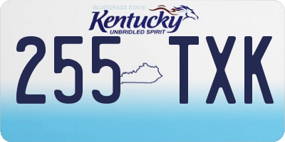 KY license plate 255TXK