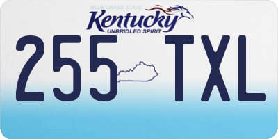 KY license plate 255TXL