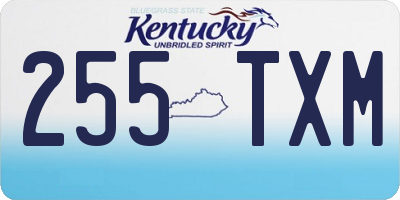 KY license plate 255TXM