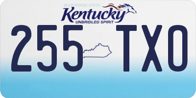KY license plate 255TXO