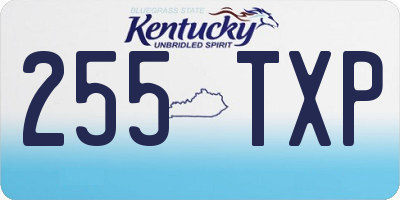 KY license plate 255TXP