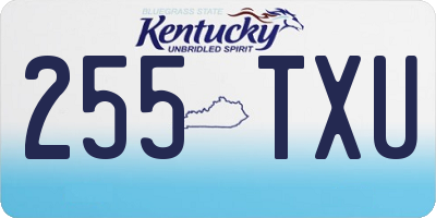 KY license plate 255TXU