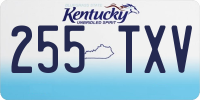 KY license plate 255TXV