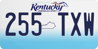KY license plate 255TXW