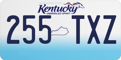 KY license plate 255TXZ