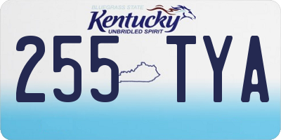 KY license plate 255TYA