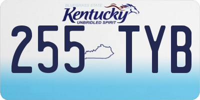 KY license plate 255TYB