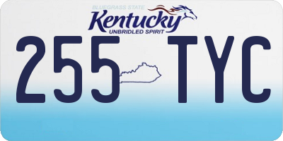 KY license plate 255TYC