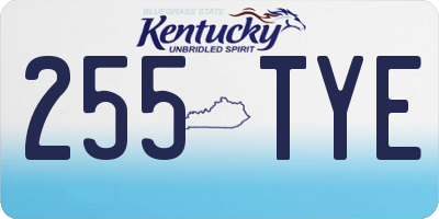 KY license plate 255TYE
