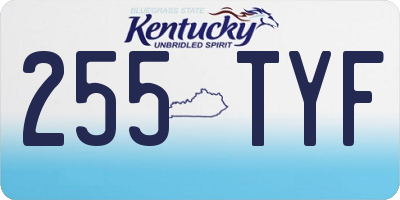 KY license plate 255TYF