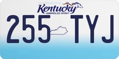 KY license plate 255TYJ