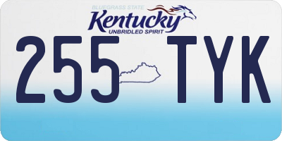 KY license plate 255TYK