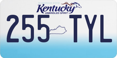 KY license plate 255TYL