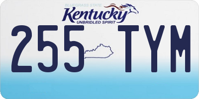 KY license plate 255TYM