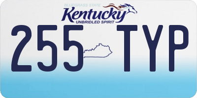 KY license plate 255TYP