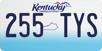 KY license plate 255TYS
